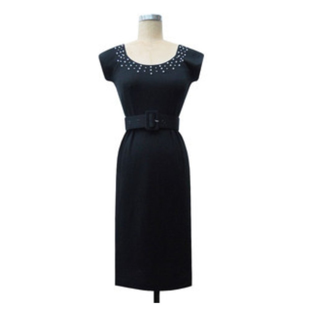 SUPER RARE TRASHY DIVA LORELEI RHINESTONE DRESS USED 10 1940S PINUP VINTAGE GLAM - Picture 1 of 13